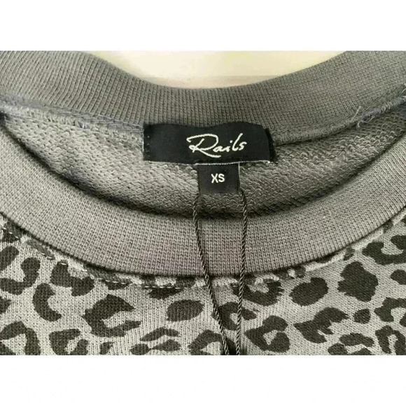 RAILS Marcie Charcoal Cheetah Print Sweatshirt Size XS NEW. 330 - Picture 3 of 3